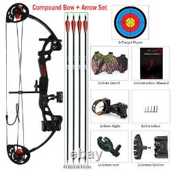 15-29LBS Youth Compound Bow Kit With4pcs Arrows Target Right Hand Practice Hunting