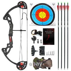 15-29LBS Youth Compound Bow Kit With4pcs Arrows Target Right Hand Practice Hunting