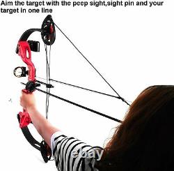 15-29lbs Compound Bow Set Right Hand Bow Kit Archery Arrow Target Hunting Younth