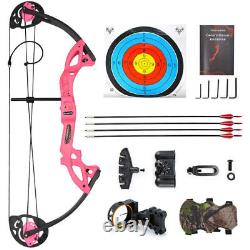 15-29lbs Youth Compound Right Hand Bow Kit Archery Target Practice Hunting Red