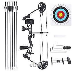 16-28lbs Compound Bow Kit With6pcs Arrows Right Hand Target Practice Hunting Youth
