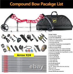19-30 15-70Lb IBO 320fps Snow Camo Compound Bow Set String Arrows Hunting