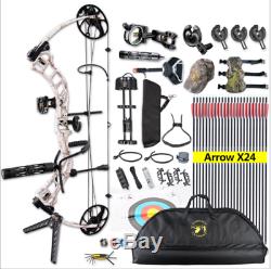 19-70lbs Archery Compound Bow Whole Sets EVA Hunting Target Arrows Camouflage