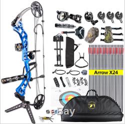 19-70lbs Topoint Trigon Archery Compound Bow Target Hunting Set Arrows Quiver RH