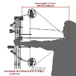 20-70LBS Compound Bow 12 Arrows Set Hunting Target Archery Practice 320fps Pro