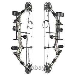 20 to 70 Lbs Compound Bow Archery Hunting Kit With Release Aid &12 Carbon Arrows