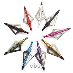 24pcs Arrowheads Points Color Hunting Arrow Compound bow Carbon Fiberglass Arch
