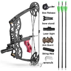 25lbs Mini Compound Bow Set 16 Right Left Hand Sight Archery Fishing Hunting