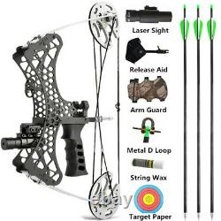 25lbs Mini Compound Bow Set Archery Target Hunting Shooting Laser Sight RH LH