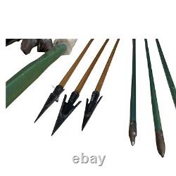 2 Wooden Bow Archery Hunting Set Leather Quiver Arrows Tri State Archery Corp