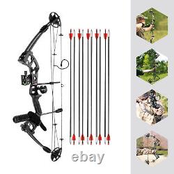 30-55Lb Black Archery Hunting Compound Bow With12x Arrows Set Right Hand Traing