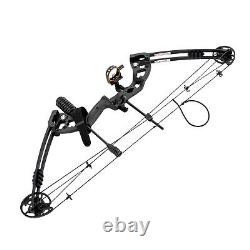 30-55Lb Black Archery Hunting Compound Bow With12x Arrows Set Right Hand Traing