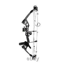 30-55Lb Black Archery Hunting Compound Bow With12x Arrows Set Right Hand Traing