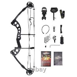 30-60lbs Pro Compound Right Hand Bow Kit Archery Arrow Target Hunting Black Set