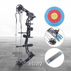 35-70lbs Adult Pro Compound Archery Arrow Target Hunting Set Black with 12 Arrows