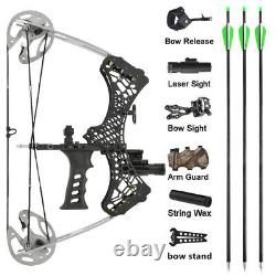 35lbs Mini Compound Bow Set Right Left Hand Laser Sight Archery Fishing Hunting