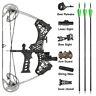 35lbs Mini Compound Bow Set Right Left Hand Laser Sight Archery Fishing Hunting