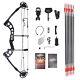 38.19 Compound Bow +12 Pcs Arrow Archery Hunting Black Set With Target Paper