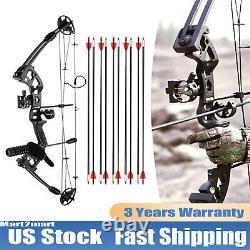 3.7lbs Black Archery Hunting Compound Bow With 12 Arrows RH Training Enthusiast