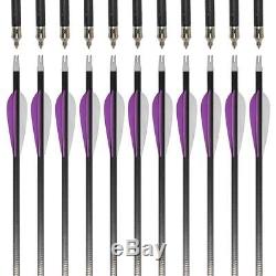 NEW IRQ Archery Carbon Arrows 400 Target Hunting Target Compound Recurve Bow 31" 