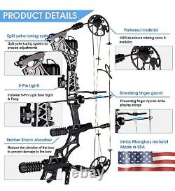 Archery Compound Bow Arrow Set 30-70lbs 320 Fps Sight Shooting Hunting Target