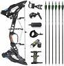 Archery Compound Bow Set 21.5-60lbs Steel Ball Dual Purpose Arrow Hunting 330fps