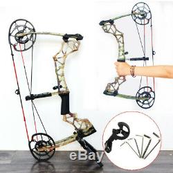 Archery Fishing Hunting Dual-use Compound Bow 40-60lbs Catapult Steel Ball Camo