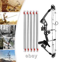 Black Archery Hunting Compound Bow Kit Beginner Archery Tool Right Hand 30-60lbs