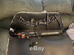 BowTech Fuel Compound Bow Left Hand ready to Hunt Withcase, Release, Arrows
