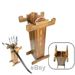 Bow Wooden Stand Arrow Quiver Storage Holder Recurve Bow Longbow Archery Hunting