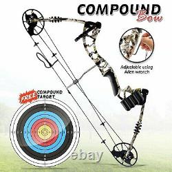 Composite Style Camouflage Compound Bow 320 FPS Hunting Archery Gear withPeep