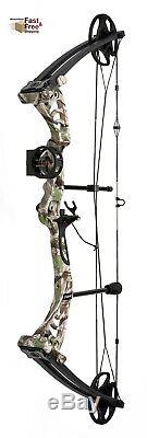 Compound Bow 30-55lbs Archery Hunting Set Equipment Right handed, Green Camo NEW
