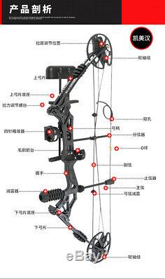 Compound Bow 30-70lbs Adjust 30 Sight Target Archery Right Hand Black Hunting