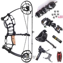 Compound Bow 40-65lbs Dual Use Short Axis Steel Ball Archery Hunting Fishing