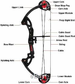 Compound Bow Archery Set Arrows Hunting 19-28Right Hand Teens Practice Hunting
