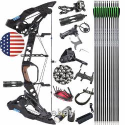 Compound Bow Arrow Set 21lbs-60lbs Steel Ball Dual-Use Archery Hunting 330fps US