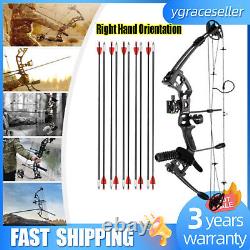 Compound Bow Kit with 12 Arrows Right Hand Archery Hunting Set Black 30-55lbs