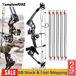 Compound Bow Kit with 12 Arrows Right Hand Archery Hunting Set Black 30-55lbs