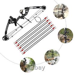 Compound Bow Kit with 12 Arrows Right Hand Archery Hunting Set Black 30-55lbs