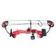Compound Bow Set 15-25lbs Arrow Archery Hunting Equipment For Teen+kid Red+black
