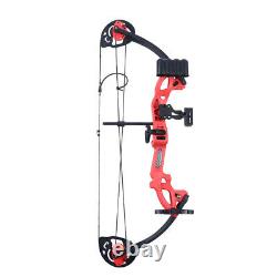 Compound Bow Set 15-25lbs Arrow Archery Hunting Equipment for Teen+Kid Red+black