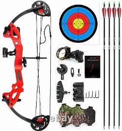 Compound Bow Set 15-29lbs Arrows Archery Hunting Equipment for Teens Kids 260fps