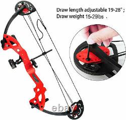 Compound Bow Set 15-29lbs Arrows Archery Hunting Equipment for Teens Kids 260fps