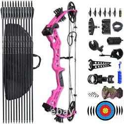 Compound Bow Set 15-45lbs, Right Handed Adjustable 18-29 Draw Length