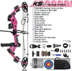 Compound Bow Set 15-45lbs, Right Handed Adjustable 18-29 Draw Length