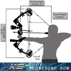 Compound Bow Set 15-45lbs, Right Handed Adjustable 18-29 Draw Length