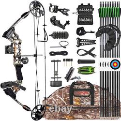 Compound Bow Set 20-70lbs Archery Hunting Arrows RH LH Adult Target Shooting