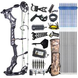 Compound Bow Set 30-70lbs Arrow Adjustable 320fps Archery Hunting Shoot Target
