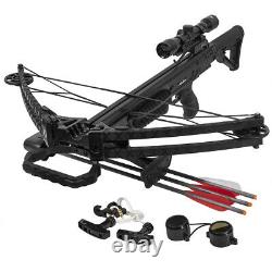 Crossbow Archer 165 Lbs 380 fps Hunting with Built-in Scope Camouflage Black