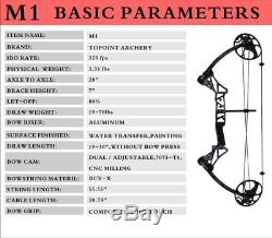 M1 19-30/19-70 LBS Women Compound Bow&Arrow Archery Hunting Target Kit Limb Bow